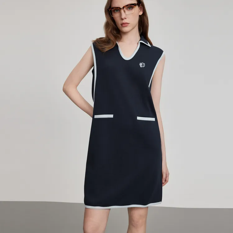 ELLE Sleeveless Dresses Women's Navy Blue-6
