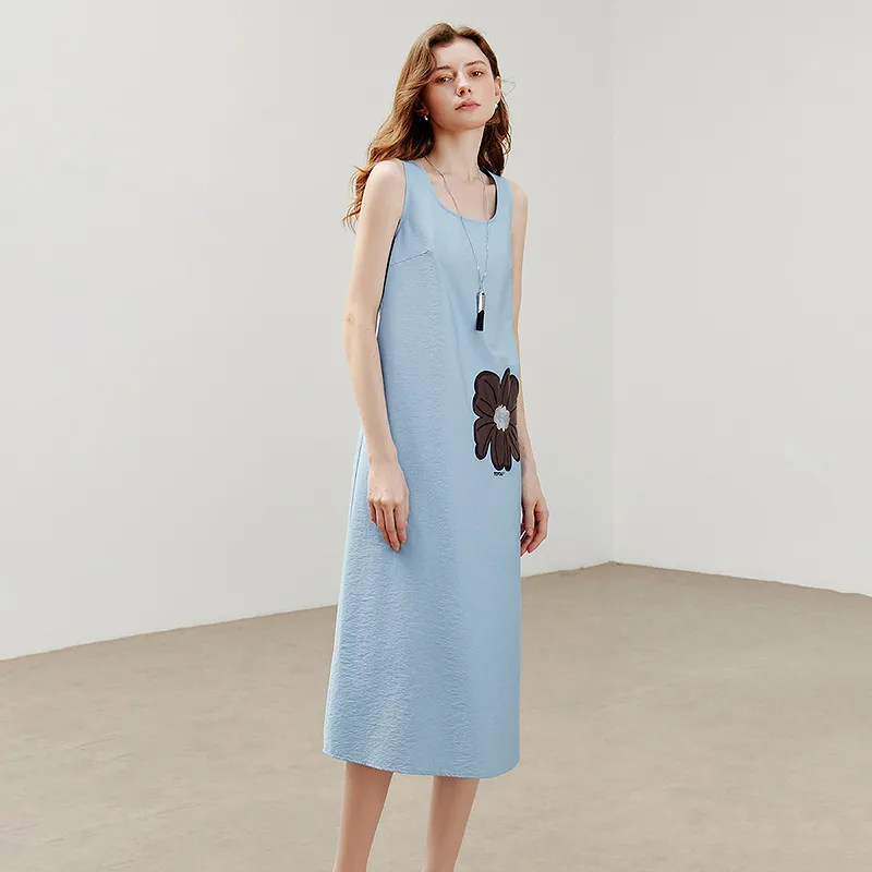 Initial Language Sleeveless Dress Women's-5