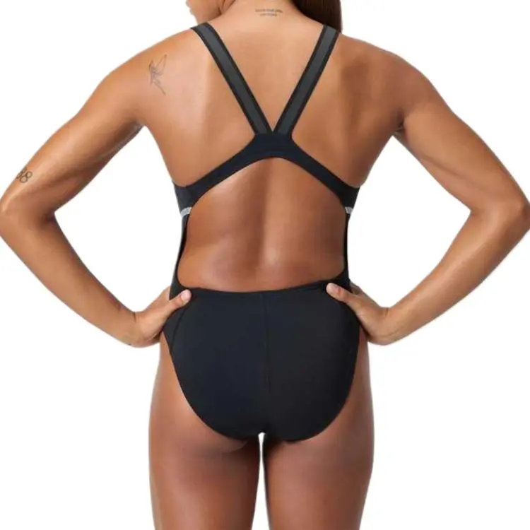 Speedo Vanquisher Endurance+ Max Fabrication One piece Swimsuit Women's Black/Silver-5