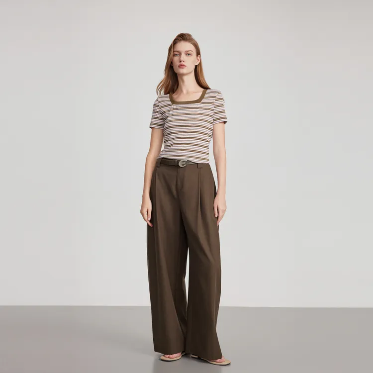 ELLE T Shirts Women's Coffee-6
