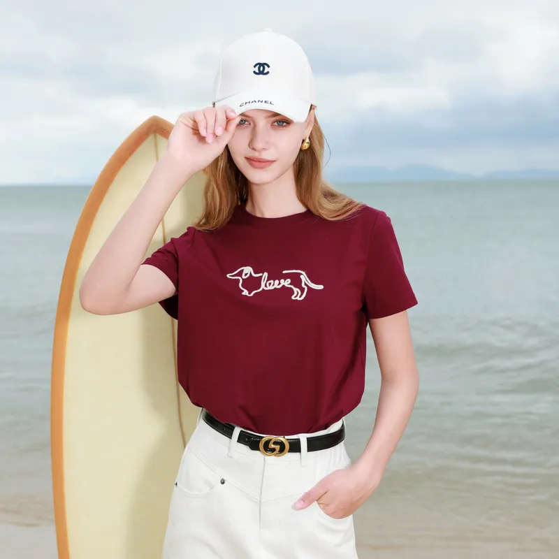 3COLOUR T Shirt Women's Cherry Red-2