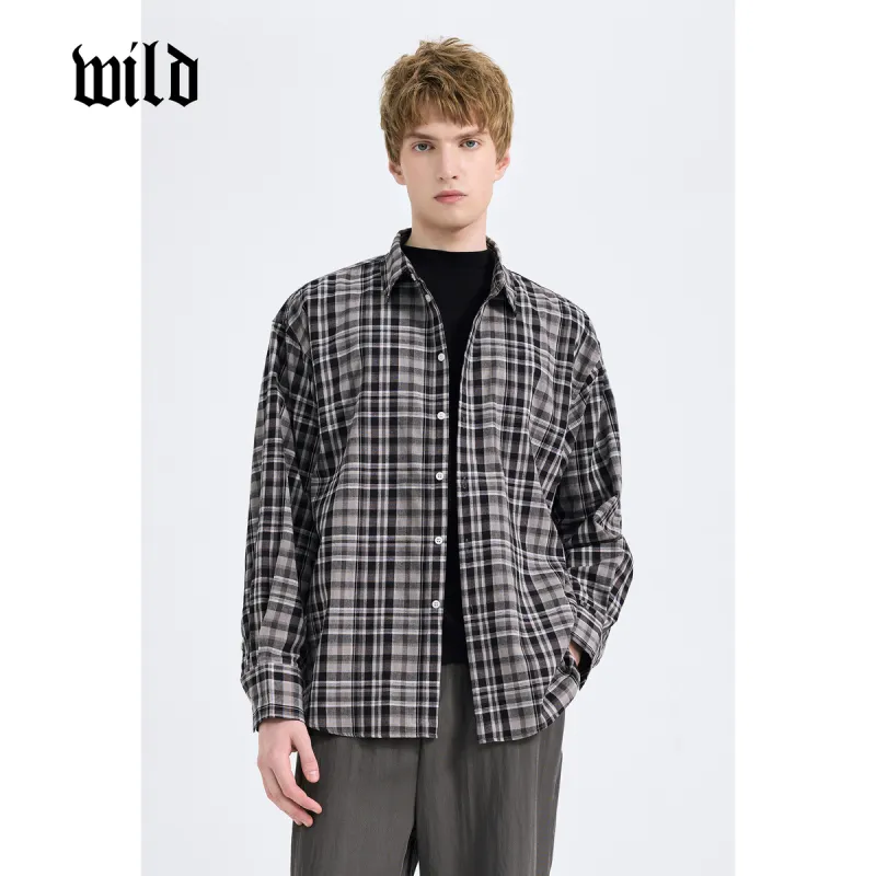 WILD LEADER Shirts Men Night Plaid[CW5158597]-3