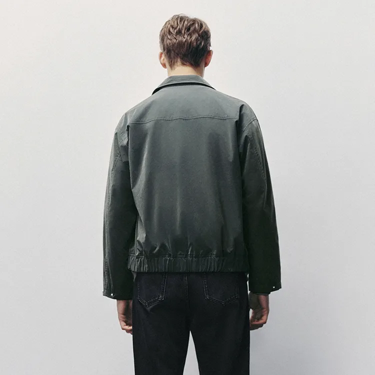 URBAN REVIVO Jackets Men Gray Green-2