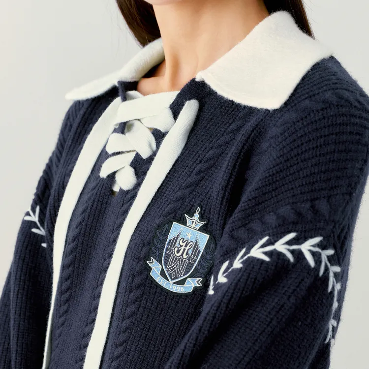 LEDIN Knitwear Women's Navy Blue In Stock-2