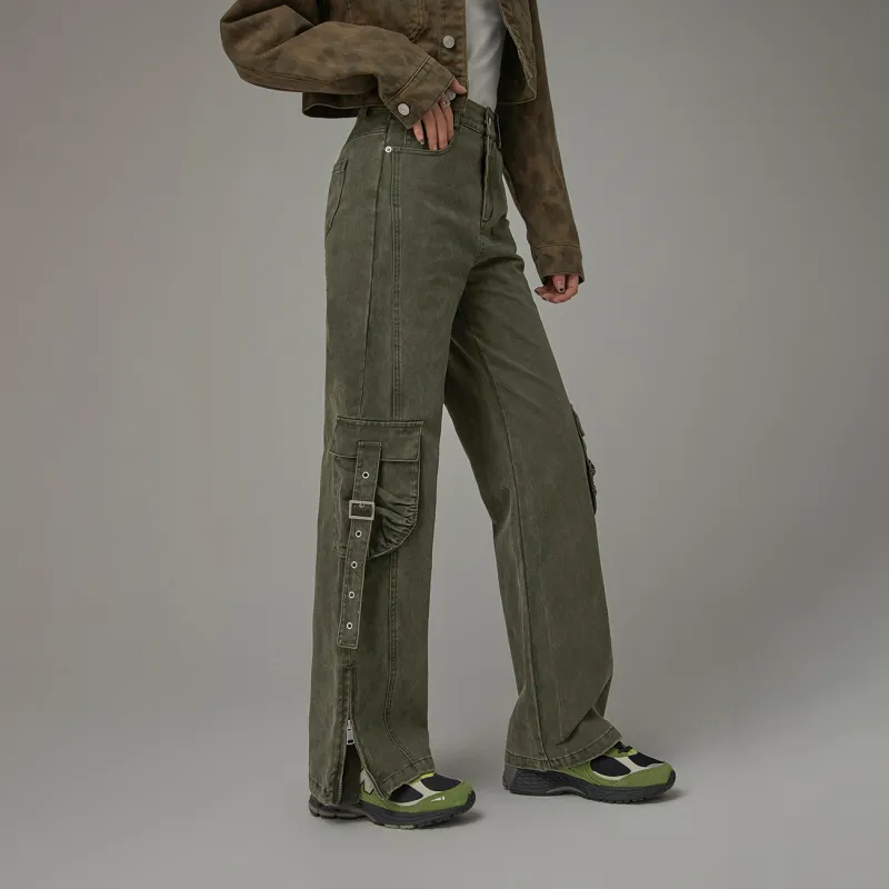 CHUU Casual Pants Women's Army Green-2