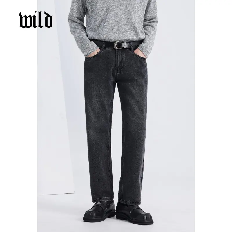 WILD LEADER Jeans Men Black Gray[NKW4238V49]-2