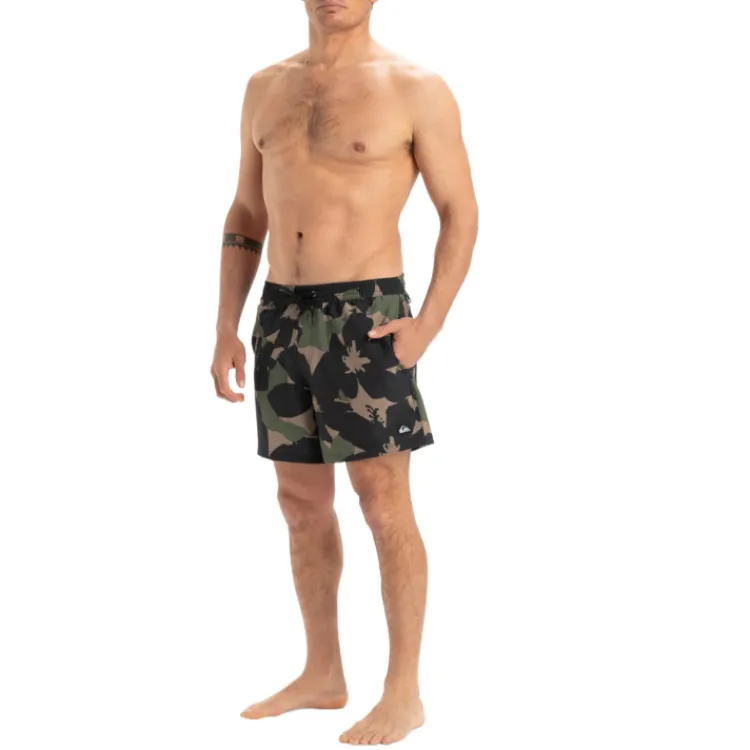 Quiksilver Surfsilk Straight Swimming Shorts Men's Green-6