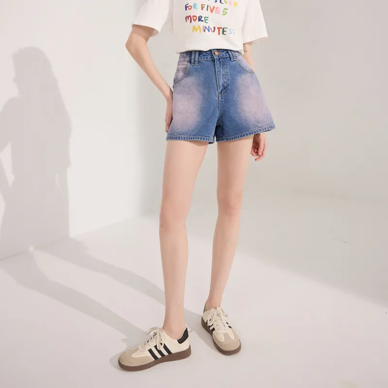 3COLOUR Denim Shorts Women's Deep Sea Blue-2