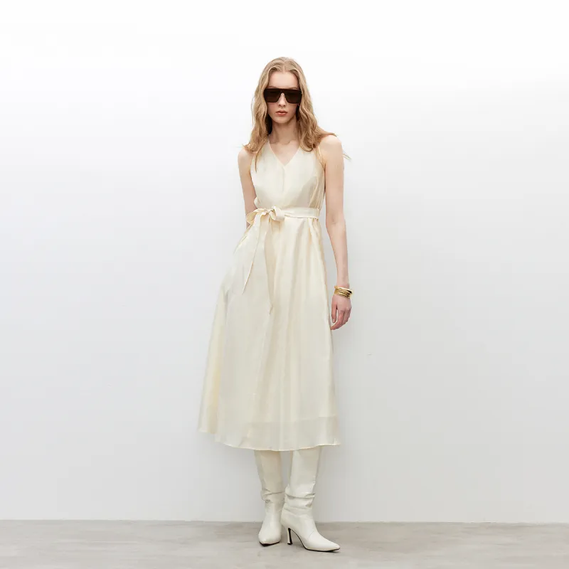 ONLY Sleeveless Dress Women's A01 Vanilla Cream White-2
