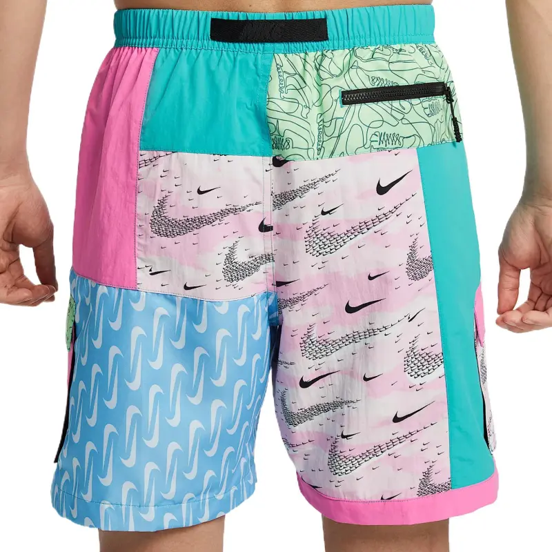 Nike Casual Shorts Men's Cactus Green/Playful Pink/Aqua Blue-1
