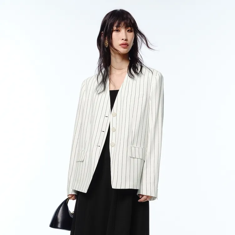 PEACEBIRD Business Suit Women's White-3