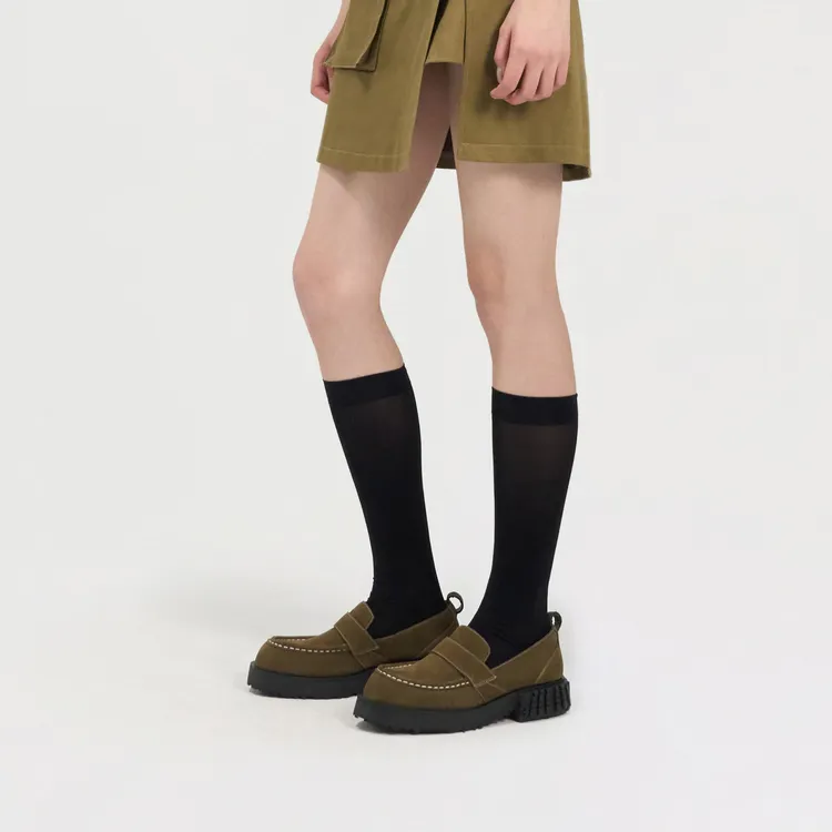 Lost In Echo Loafers Women's Black Brown Worn/Army Green-13