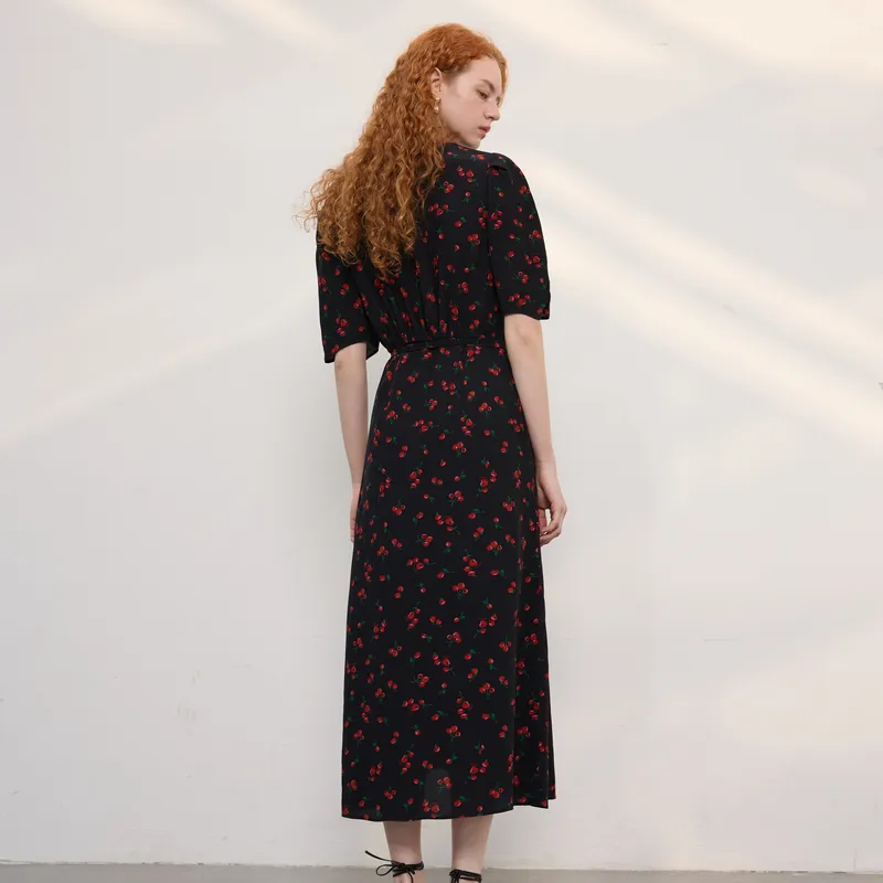 3COLOUR Short Sleeved Dress Women's Raven Floral-5