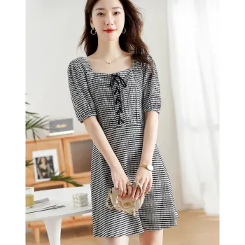 Like The Age Of Water Summer Short Sleeved Dress Regular Women's Black