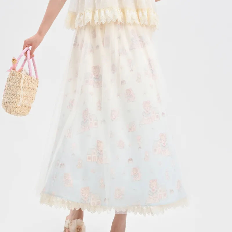 SNBL Casual Long Skirts Women's Apricot-7