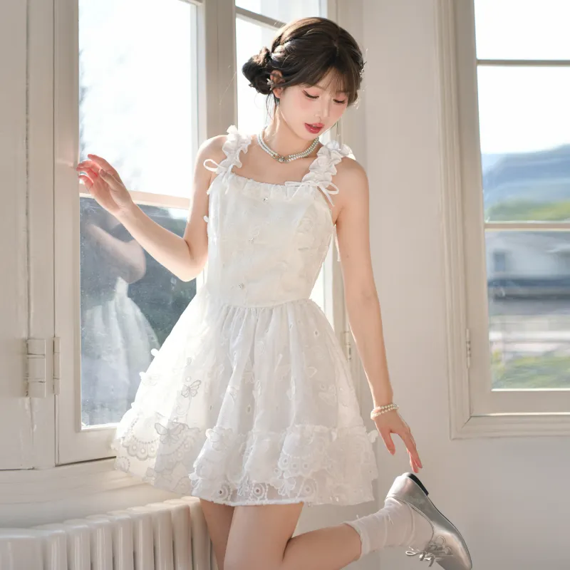 SNBL Slip Dresses Women's White-3