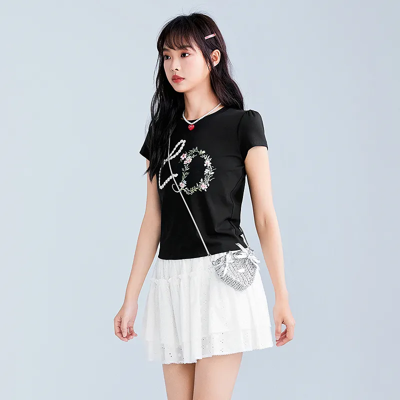 LEDIN T Shirts Women's Black-6