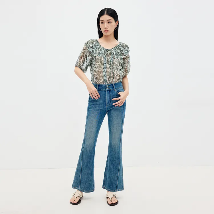 SHUIYUNJIAN Shirts Women's Forest Green Floral-4