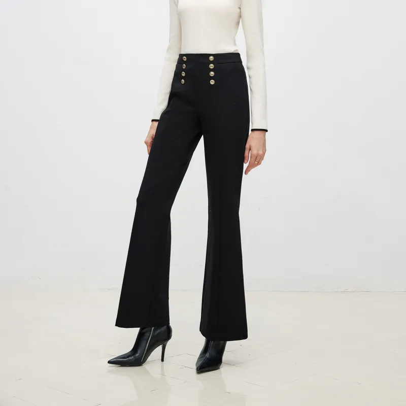 ONLY Flared Pants Suit Trouser Casual Pants Women's Black-2