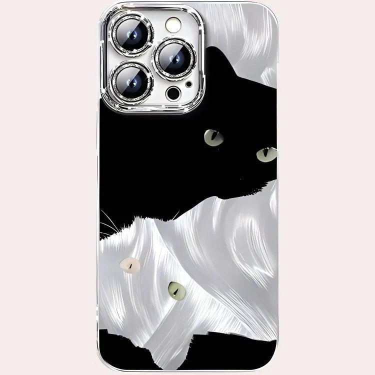 Sopi Acrylic Material Two Tone Green Eyed Kitten Phone Cases Compatible With IPhone 16/15 Pro Max/Apple 13/14 Pro/Max-1