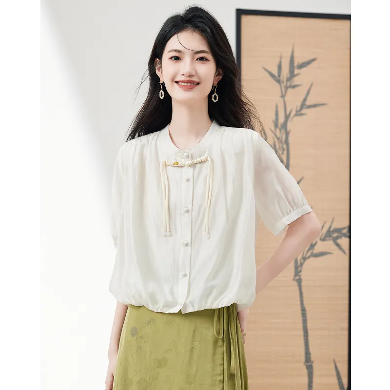 XINFEIYU Shirts Women's Beige-2