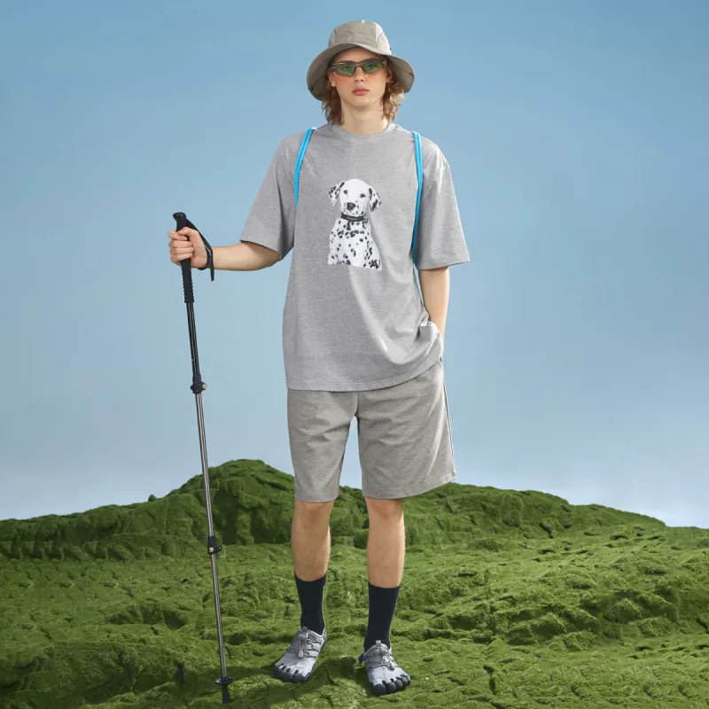 MYSAMESAME Summer T-Shirt Loose Fit Style Unisex Gray-1