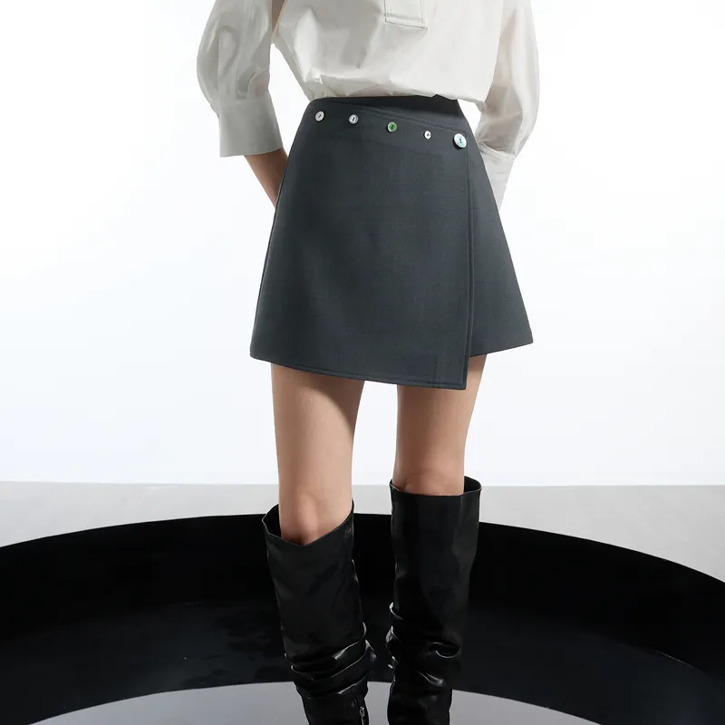3COLOUR Casual Short Skirts Women's Stone Gray-2