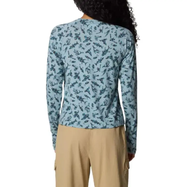 Columbia PFG Uncharted Fishing Collection Raglan Sleeve T-Shirt Women's Blue-1