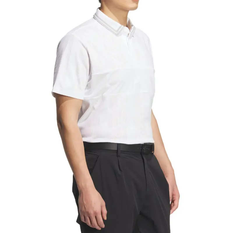 Adidas BADGE OF SPORT JACQUARD LOGO Polo Shirt Men's White-3