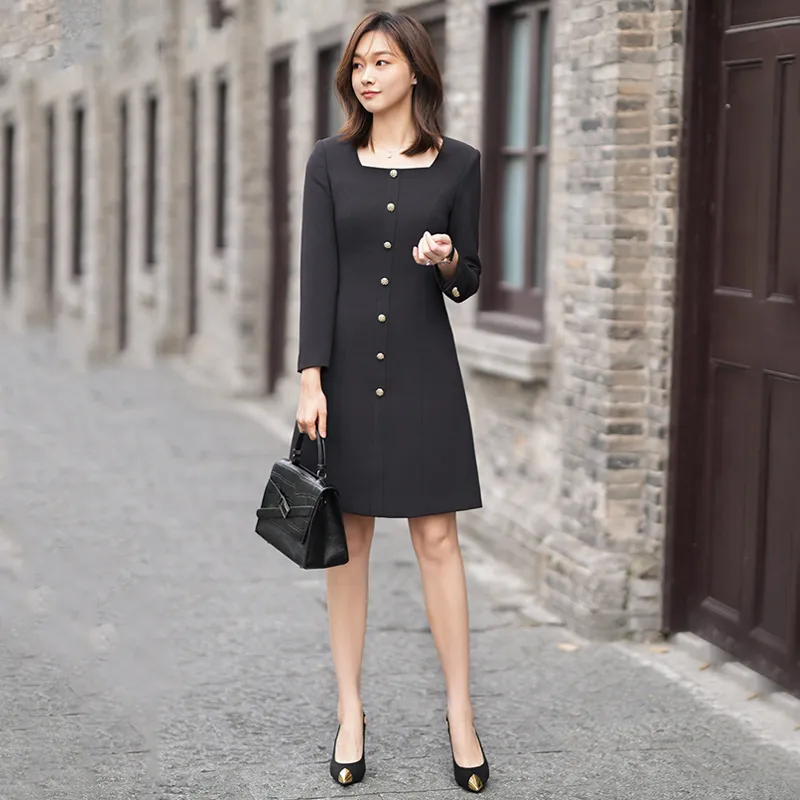 ONE SHALLOW Long Sleeved Dresses Women's Black-3