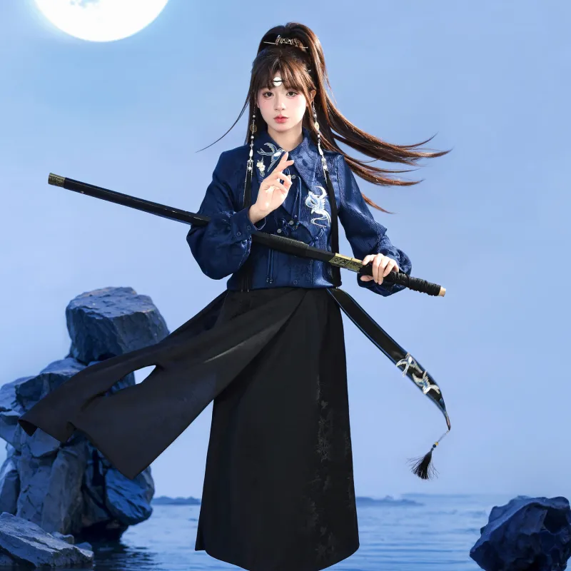 SNBL Casual Long Skirts Women's Black-5