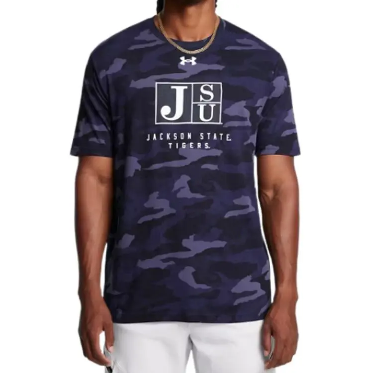 Under Armour Performance CottonCollegiate Camo T Shirt Men's Purple-2