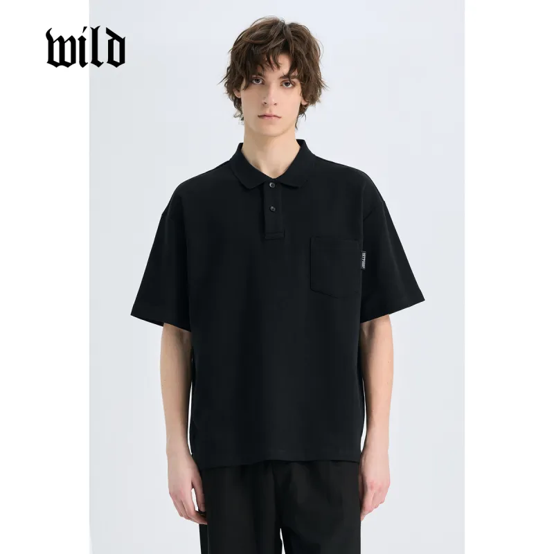 WILD LEADER Polo Shirts Men Mysterious Black[TW5118135]-2