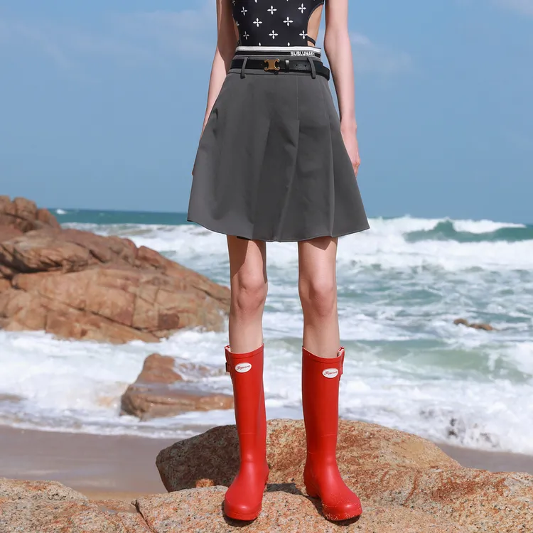 3COLOUR Casual Short Skirts Women's Gray-4