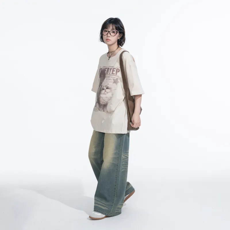 YEP Summer Regular T Shirt Unisex Apricot-4