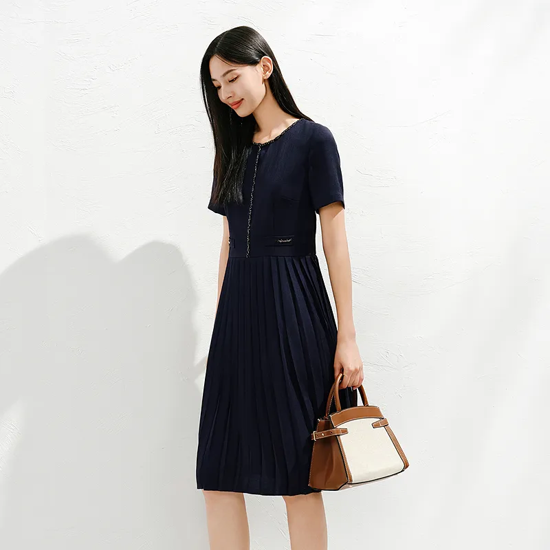 JZ. ANNAKRO Long Sleeved Dress Women's Dark Blue-4