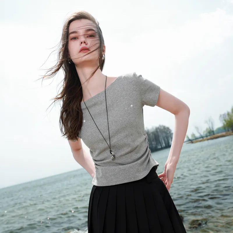 3COLOUR T Shirt Women's Stone Gray-4