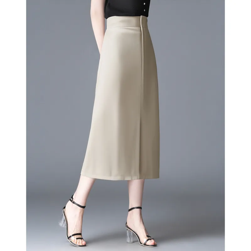 Love Elaine Casual Long Skirt Regular Women's Apricot-3
