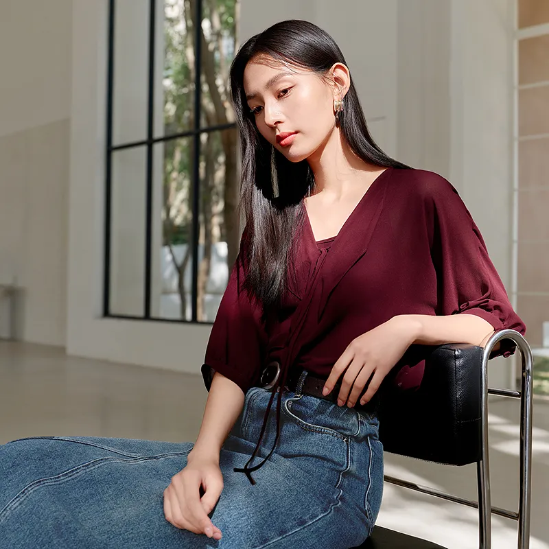 JZ. ANNAKRO Chiffon Shirt Women's-5