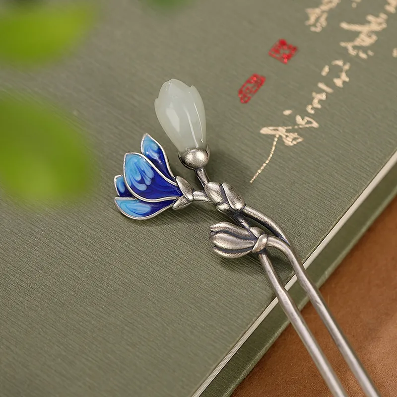 Royal Heaven's Choice Hairpins Pale Greenish White Jade Unisex-2
