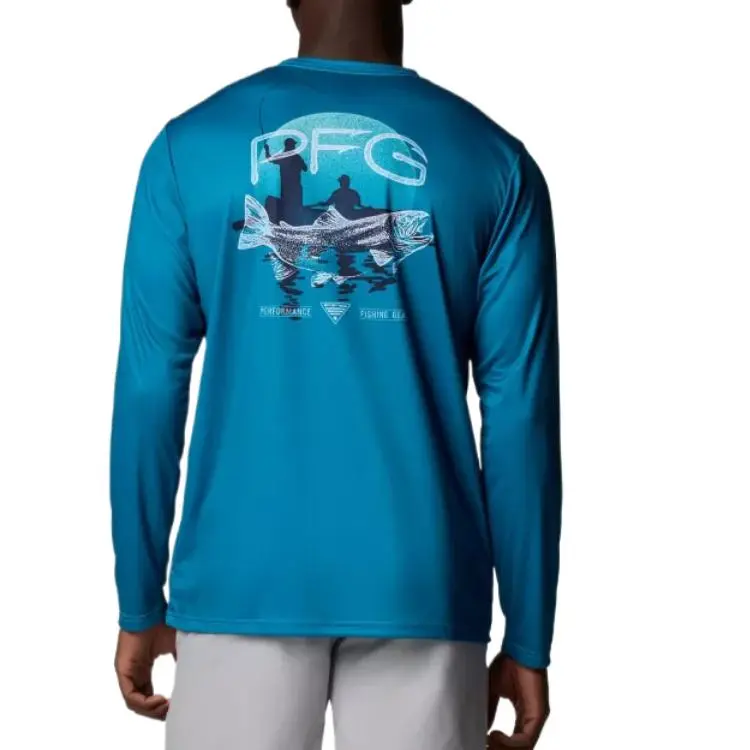Columbia PFG Terminal Tackle Tarpon Rise T-Shirt Men's Blue Echo-1