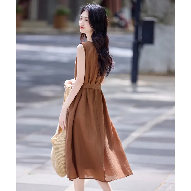 Still Quiet Summer Sleeveless Dress Women's-3
