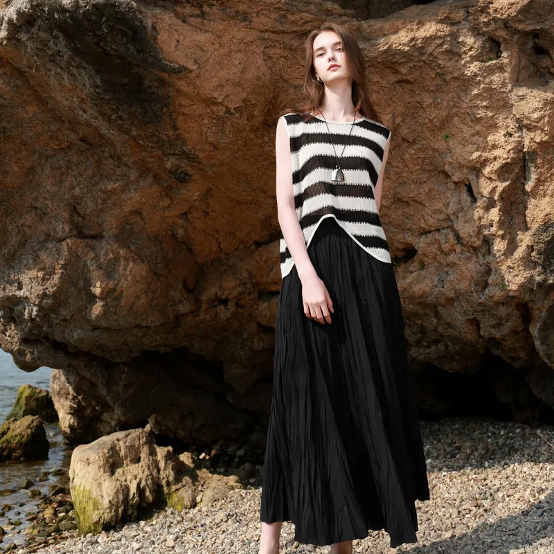 3COLOUR Knitwear Women's Black White Stripes-6