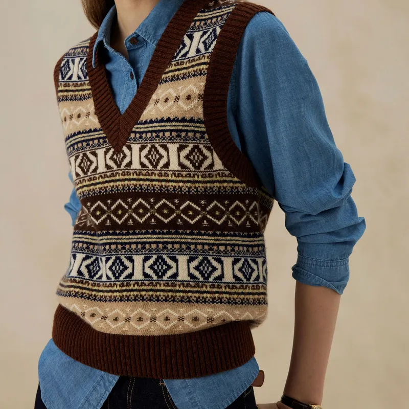 E.land Vests Women's Brown 85Brown-2