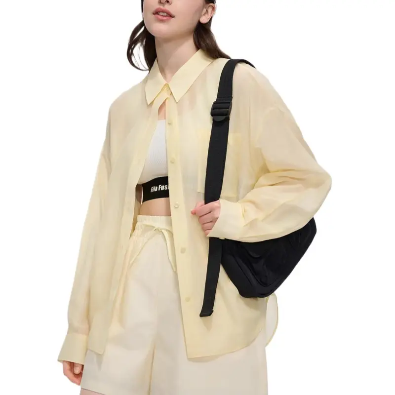 FILA FUSION FOB SS25 Shirt Women's Mist Custard-2