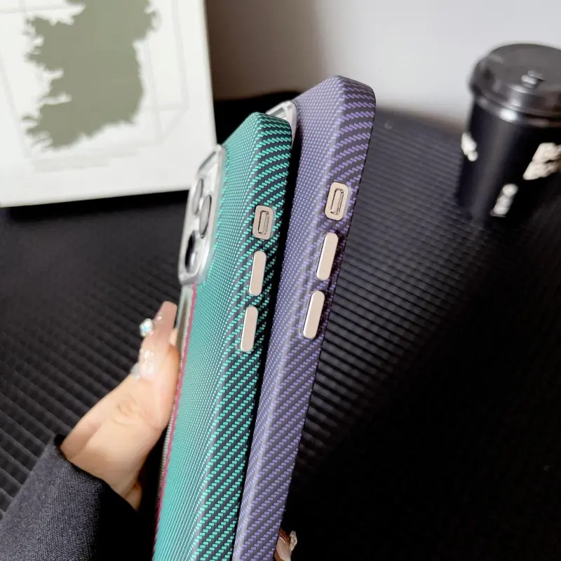 Record Star PC Material Magnetic Kevlar Texture Phone Cases Compatibility IPhone15pro Girlish Business Formal Style-6