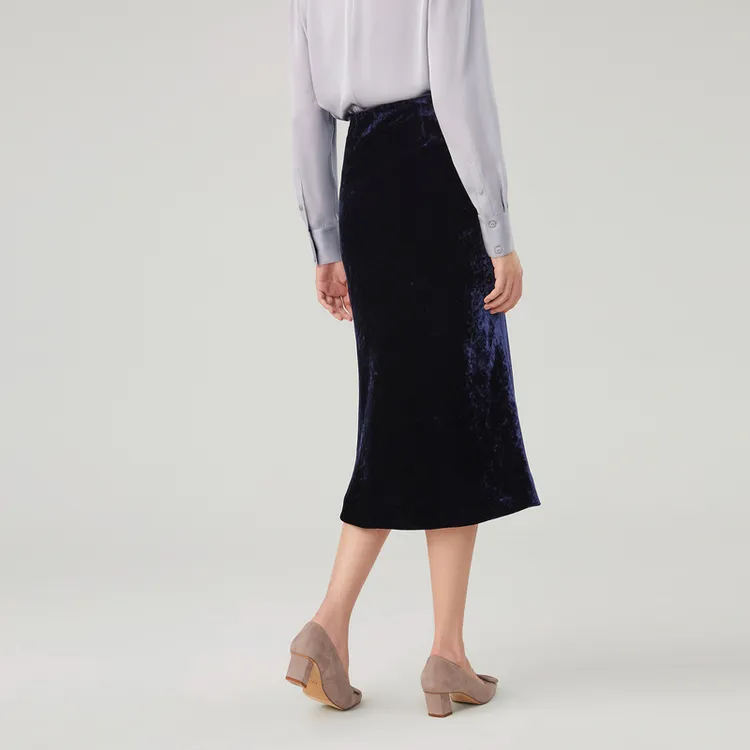 OVV Casual Short Skirts Women's Navy Blue Solid Color B1-3