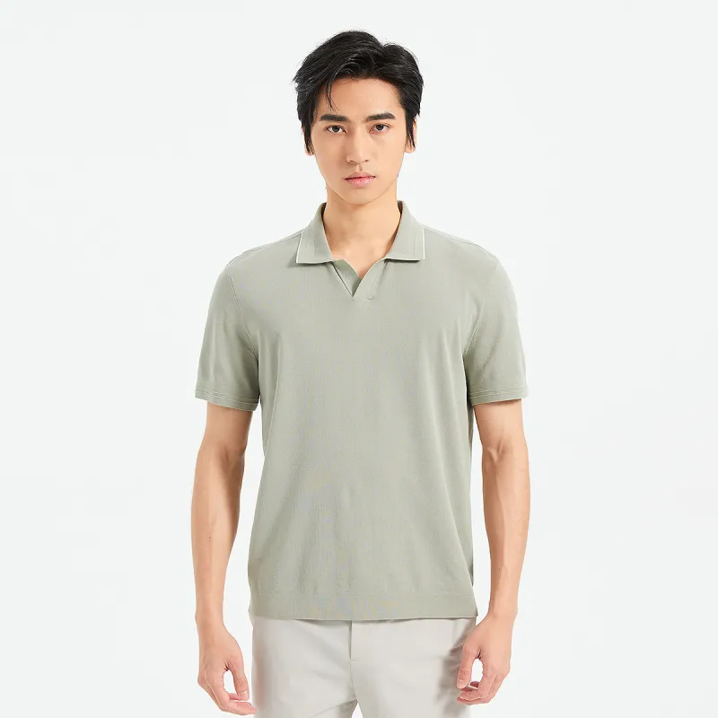 LESS IS MORE Polo Shirt Men's Gray Green-2