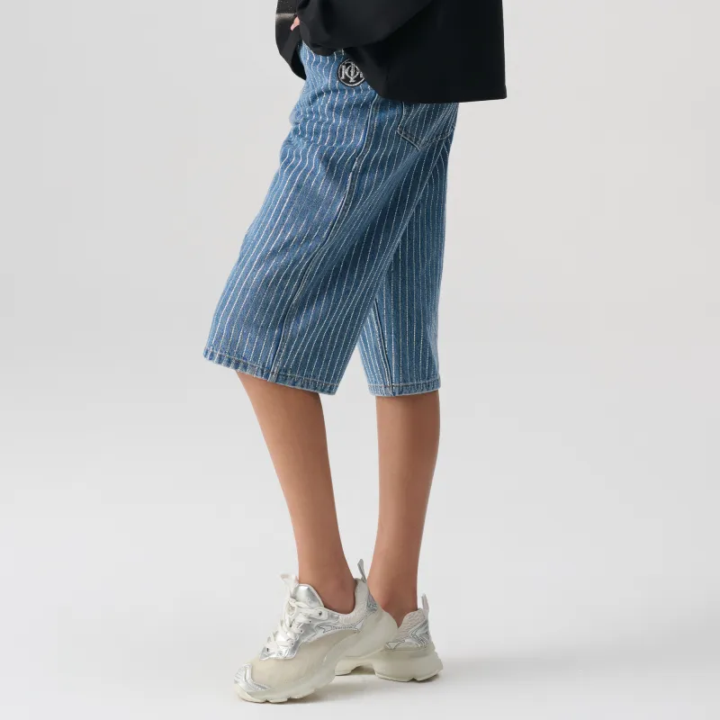 TCH Denim Shorts Unisex Denim Blue-4