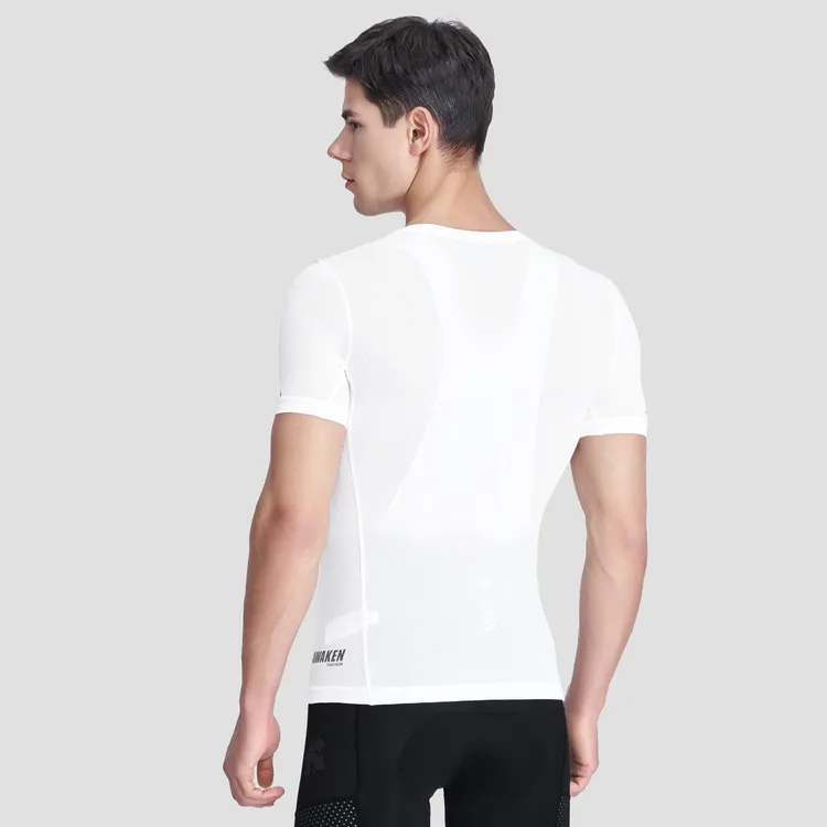 DESCENTE Dyson AWAKEN Wind Resistant Running Series T Shirts Men WT White-4